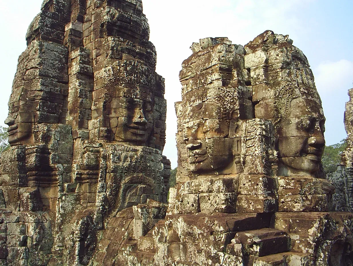 Faces of the Bayon temple at Angkor