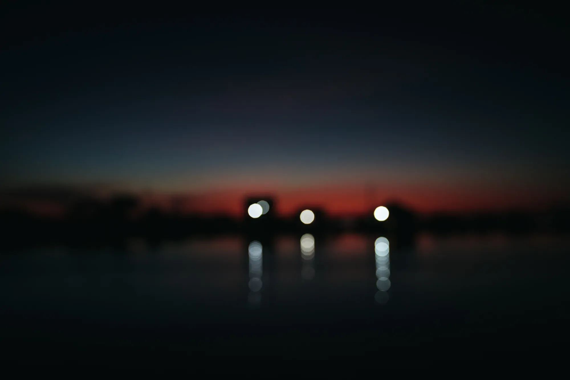 Boats on Tonle Sap Lake at night